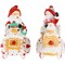Northlight Santa and Snowman on Gingerbread Train Car Christmas Figurines - 6.75" - Set of 2